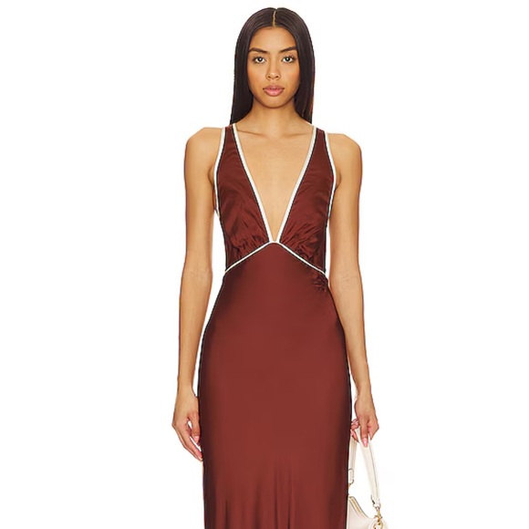 Shona Joy Belkis Contrast Plunged Cross Back Mini Dress - Picture 3 of 11